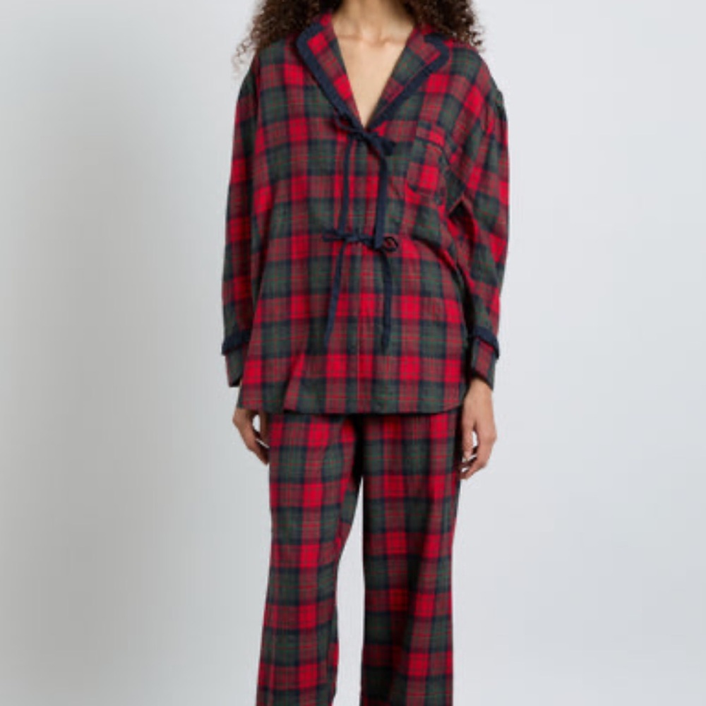 Plaid Women's Pajama Set - Red and Black